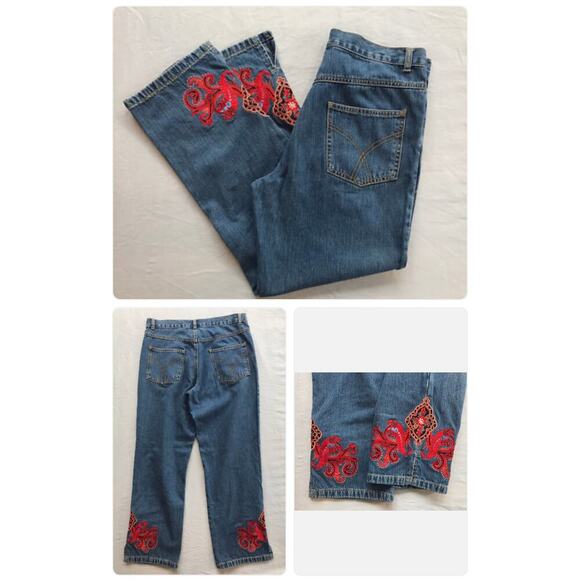Carol Anderson Collection Embroidered Jeans Women Size 4 casual boho western VTG - Picture 8 of 14